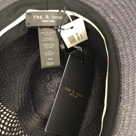 *SOLD* RAG & BONE Designer Zoe Fedora in Panama Straw Hat S/M **NEW** - Picture 4 of 5